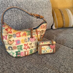 Dooney & Bourke Multicolor Logo Print Handbag and Wallet